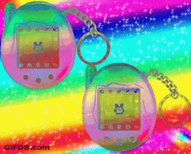 Two Tamagotchi Toys GIF