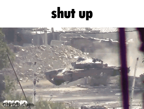 Two Tanks In Front Of AUMG Logistics GIF