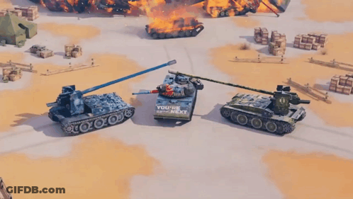 Two Tanks Saying You're Next GIF