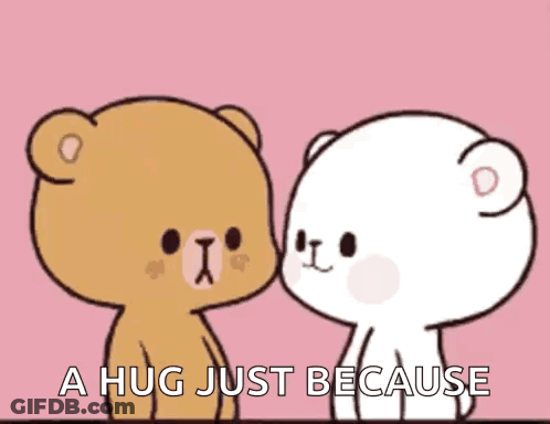 Two Teddy Bears A Hug Just Because GIF