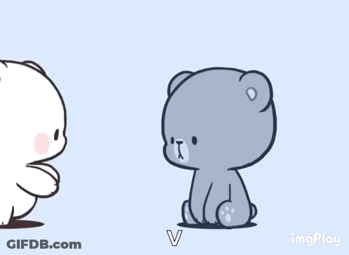 Two Teddy Bears Are Standing Next To Each Other And Hugging Each Other . GIF