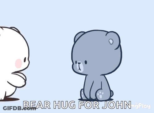 Two Teddy Bears Hugging Bear Hug For John GIF