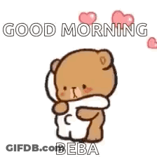 Two Teddy Bears Hugging Good Morning Beba GIF