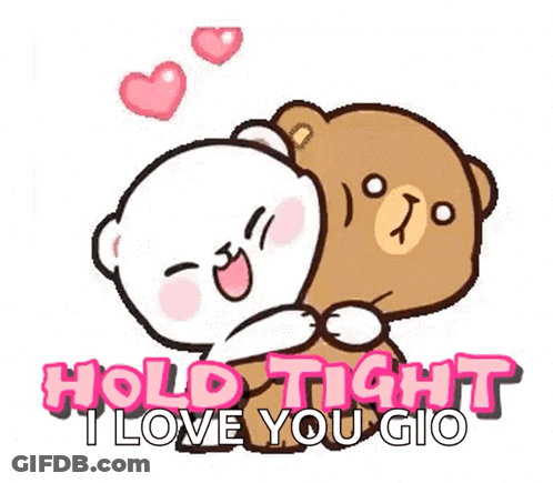 Two Teddy Bears Hugging Hold Tight I Love You Gio GIF