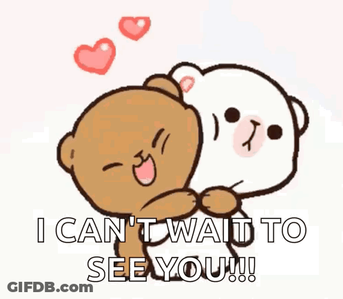 Two Teddy Bears Hugging I Can't Wait To See You GIF