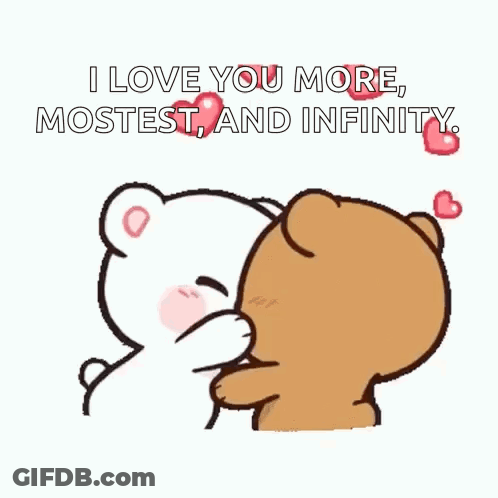 Two Teddy Bears Hugging I Love You More Mostest And Infinity GIF