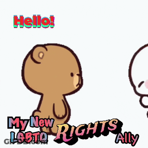 Two Teddy Bears Hugging My New LGBTQ Rights Ally GIF