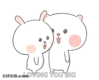 Two Teddy Bears Hugging Pink Heart GIF