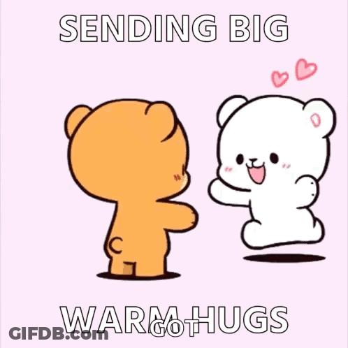 Two Teddy Bears Hugging Sending Big Warm Hugs GIF