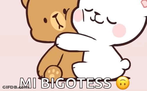 Two Teddy Bears Hugging With Heart GIF