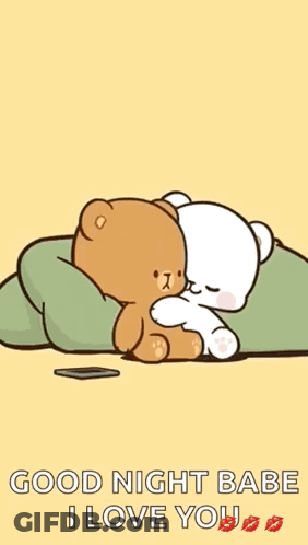 Two Teddy Bears Hugging With Hearts From Mouths GIF