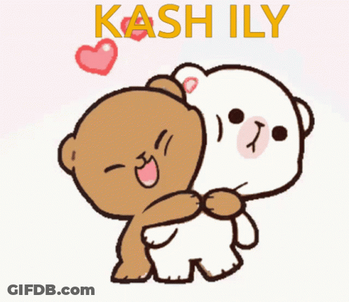 Two Teddy Bears Hugging With Kash Ily GIF