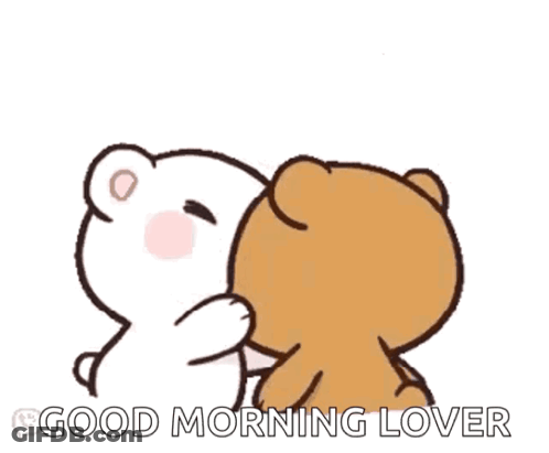Two Teddy Bears Kissing Good Morning Lover GIF