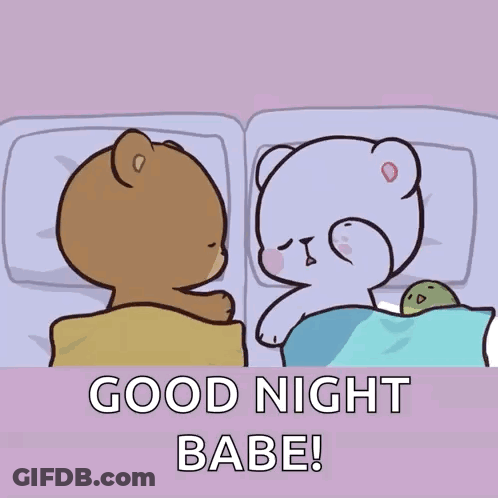 Two Teddy Bears Kissing Good Night Babe GIF