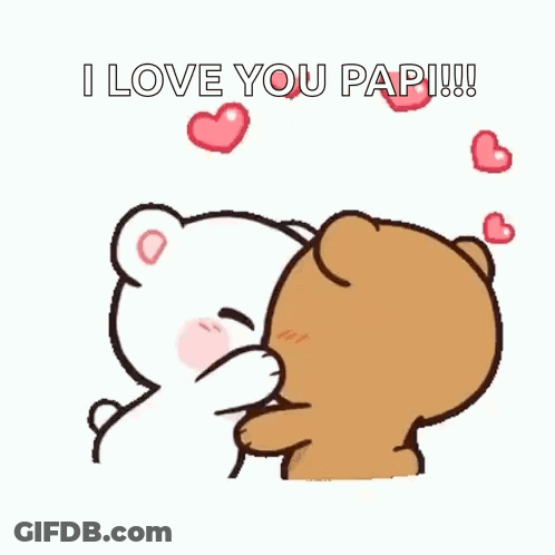 Two Teddy Bears Kissing I Love You Papi GIF