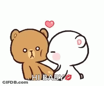 Two Teddy Bears Kissing With Heart GIF