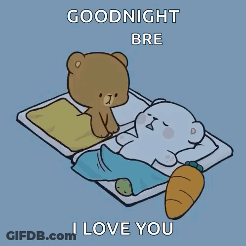 Two Teddy Bears Laying In Bed With Carrot GIF