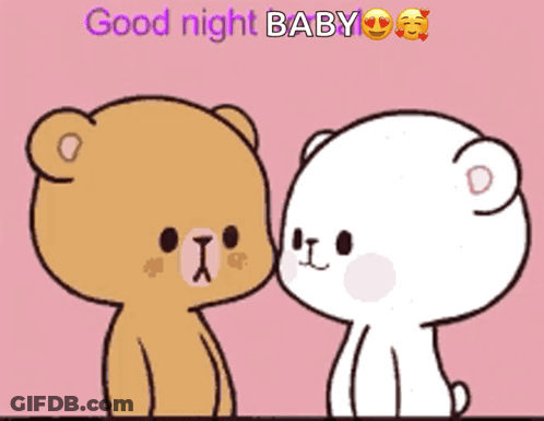 Two Teddy Bears Saying Good Night Baby GIF