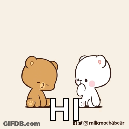 Two Teddy Bears Saying Hi GIF