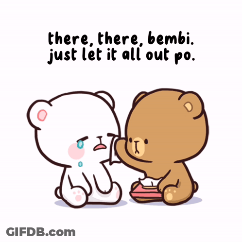 Two Teddy Bears Saying There There Bambi GIF