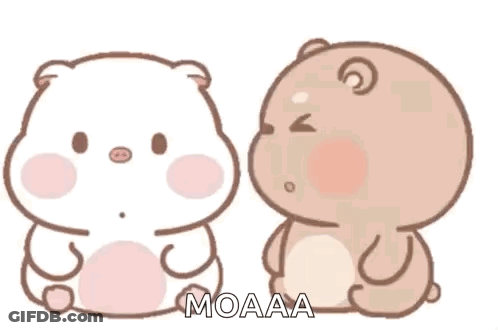Two Teddy Bears Sitting And Talking GIF