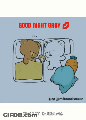 Two Teddy Bears Sleeping Good Night Baby Sweet Dreams GIF