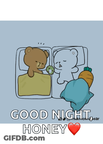 Two Teddy Bears Sleeping Saying Good Night Honey GIF