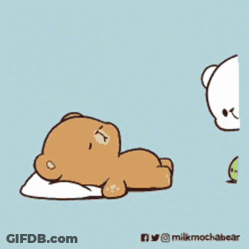Two Teddy Bears Sleeping Under Stars GIF
