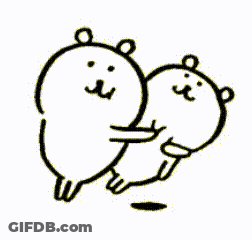 Two Teddy Bears Standing In Front Of Mirror GIF