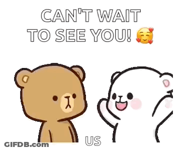 Two Teddy Bears Standing Next To Each Other Talking GIF