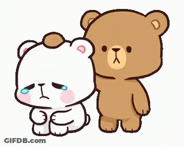 Two Teddy Bears Standing Together GIF