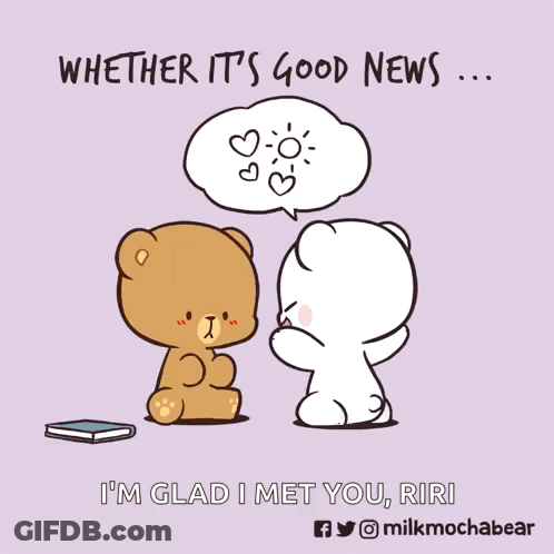 Two Teddy Bears Whether It's Good News I'm Glad I Met You GIF