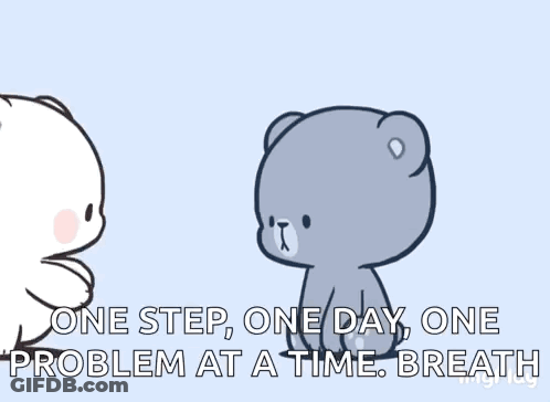 Two Teddy Bears With One Step One Day One Problem At A Time GIF