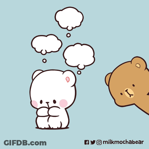 Two Teddy Bears With Speech Bubbles Milkmochabear GIF