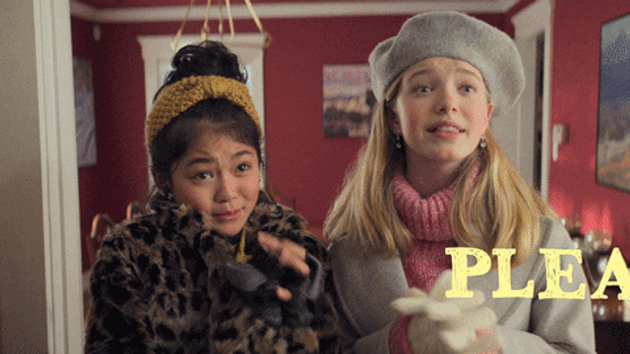 Two Teenage Girls Saying Please GIF