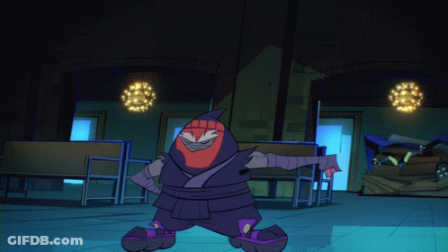 Two Teenage Mutant Ninja Turtles Fighting GIF