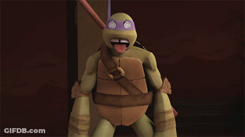 Two Teenage Mutant Ninja Turtles One Tongue Out GIF