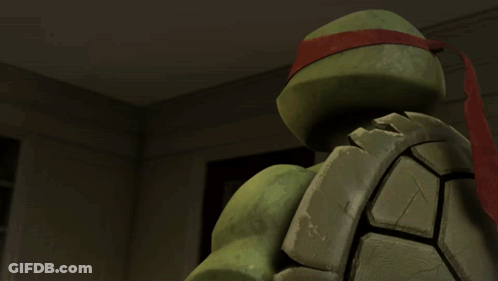 Two Teenage Mutant Ninja Turtles Shaking Hands GIF