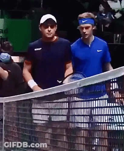 Two Tennis Players On Court GIF