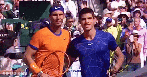 Two Tennis Players On Court GIF