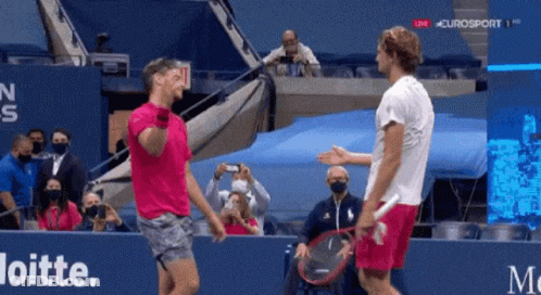 Two Tennis Players Shake Hands Saying Loette GIF