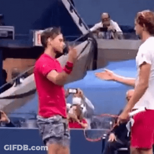 Two Tennis Players Standing GIF