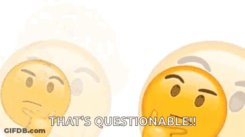 Two Thinking Emojis Saying That's Questionable GIF