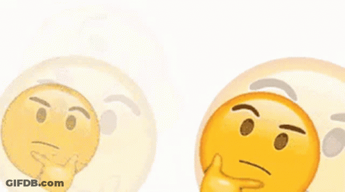 Two Thinking Emojis With Hands On Chins GIF