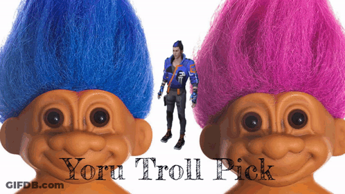 Two Trolls Blue Pink Hair Yoru Troll Pick GIF