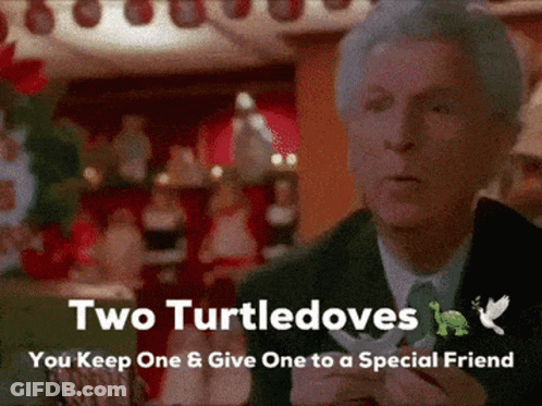 Two Turtledoves You Keep One And Give One To A Special Friend Written On A Screen GIF