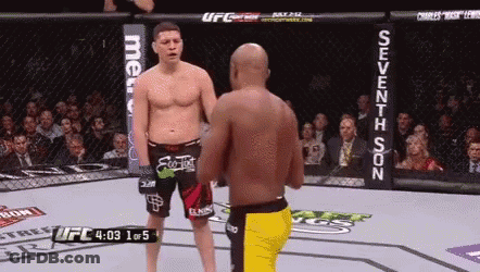 Two UFC Fighters With Seventh Son Banner GIF