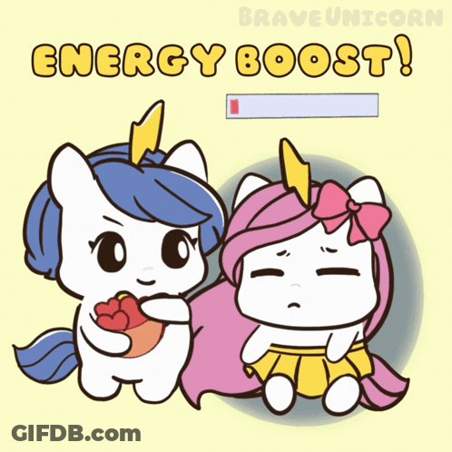 Two Unicorns With Energy Boost Background GIF