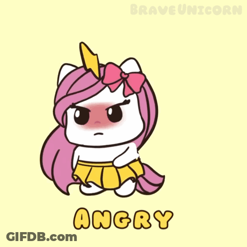Angry Unicorns Standing Next To Each Other GIF