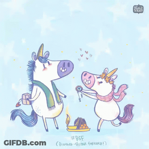 Two Unicorns May Your Raksha Bandhan Be Magical GIF